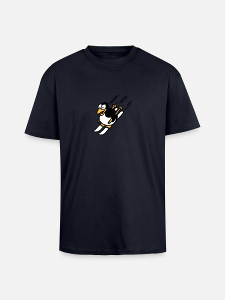 pinguin_ski_022011_a_3c - Unisex Oversized Heavyweight T-shirt - french navy