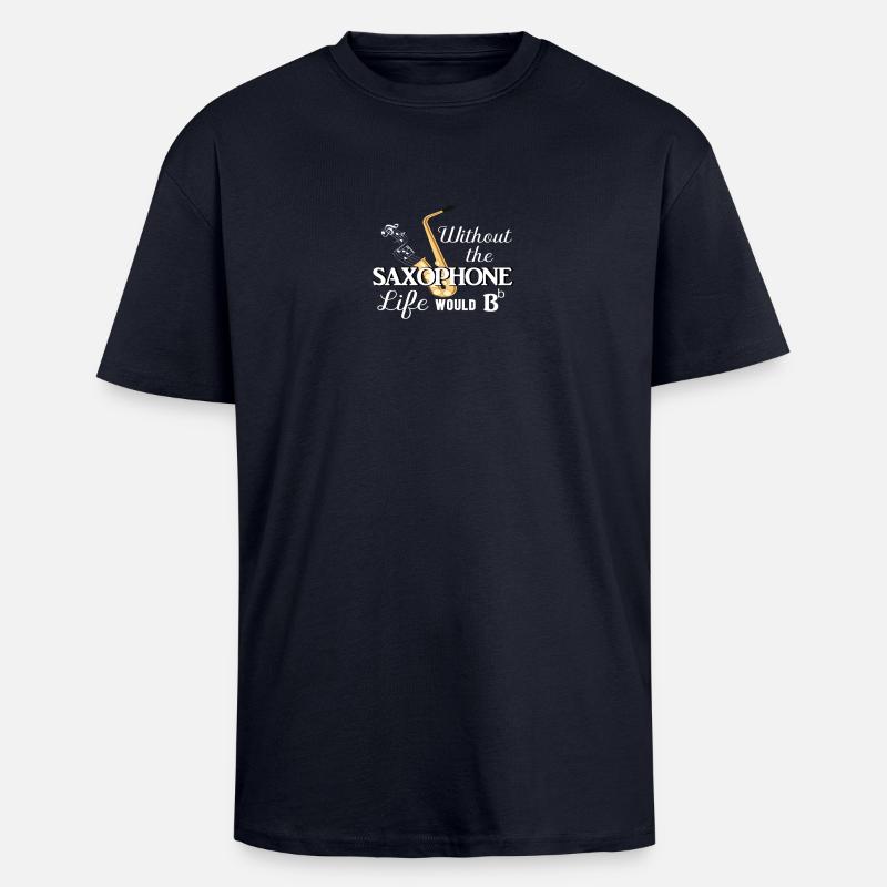 saxophone - T-shirt unisexe oversize épais - bleu marine