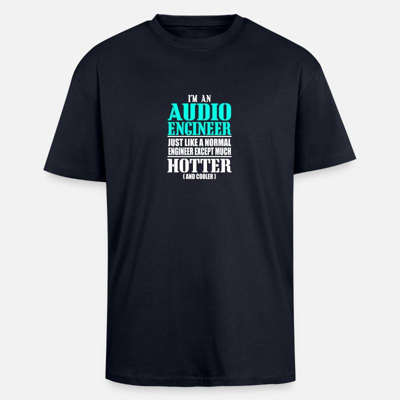 AUDIO ENGINEER - Oversized Heavyweight Unisex T-Shirt - French Navy