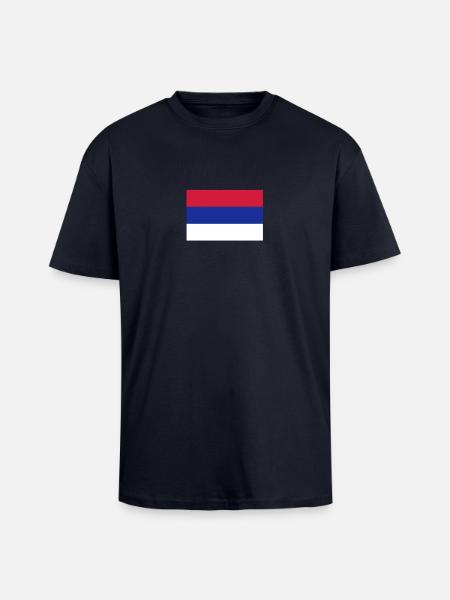 Serbien - Oversized Heavyweight Unisex T-Shirt - French Navy