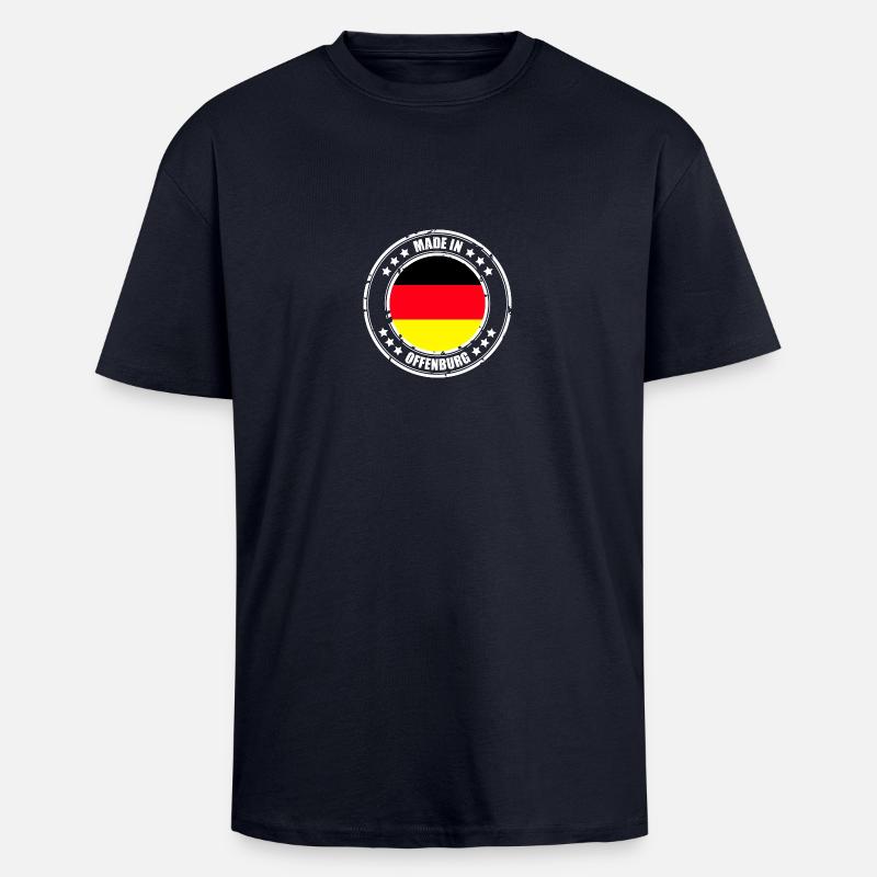 OFFENBURG - T-shirt unisexe oversize épais - bleu marine