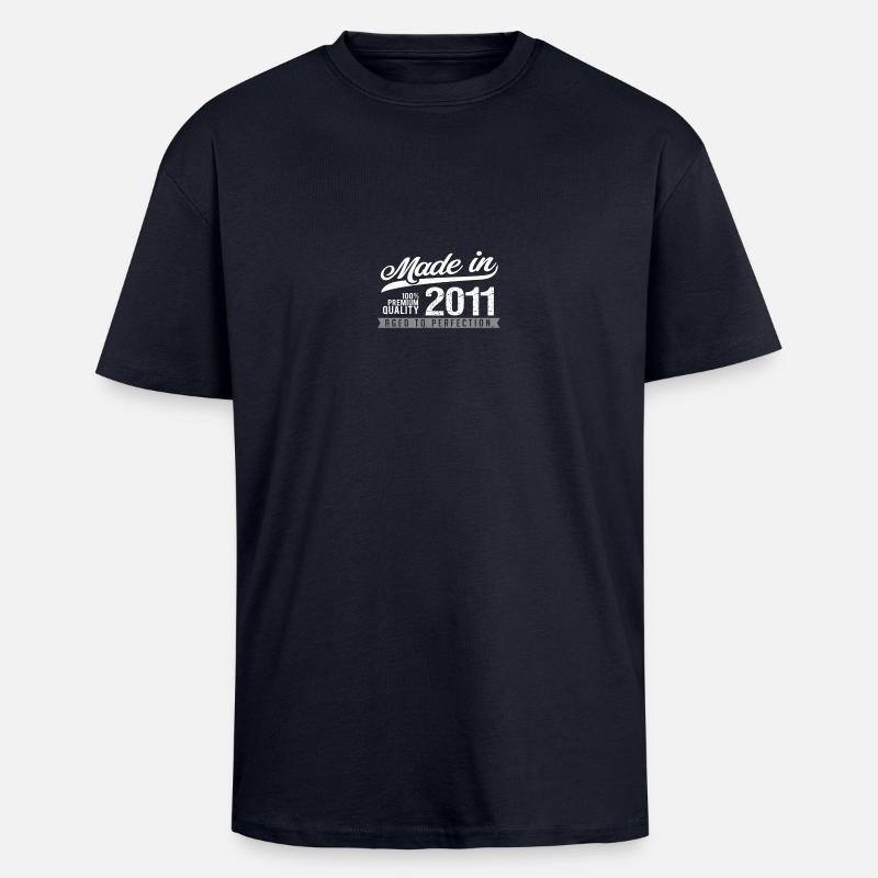 Fabriqué en 2011 - T-shirt unisexe oversize épais - bleu marine