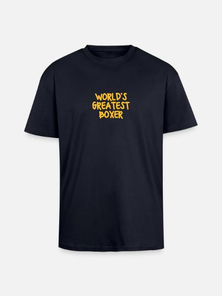 worlds greatest boxer - T-shirt unisexe oversize épais - bleu marine