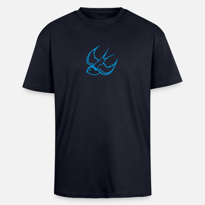 swallow - T-shirt unisexe oversize épais - bleu marine