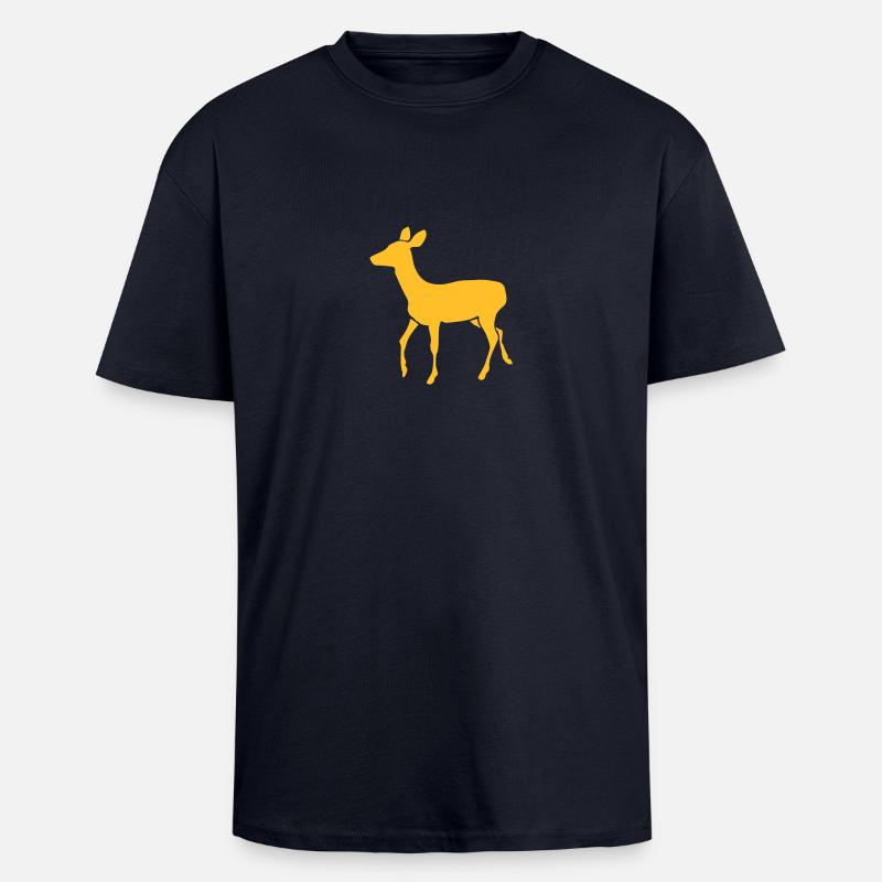 Biche - T-shirt unisexe oversize épais - bleu marine