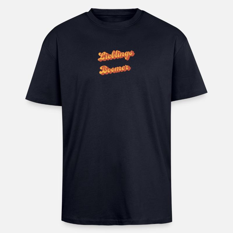 Darling Boomer Retro Script - Unisex Oversized Heavyweight T-shirt - french navy