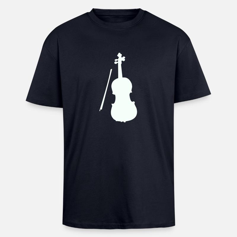 Violon Violon - T-shirt unisexe oversize épais - bleu marine