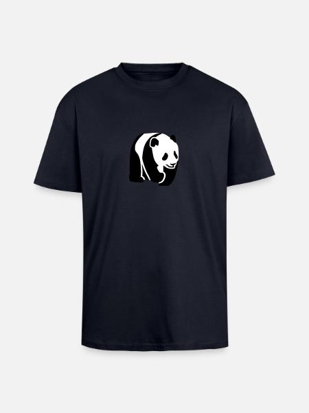 Panda - Oversized Heavyweight Unisex T-Shirt - French Navy