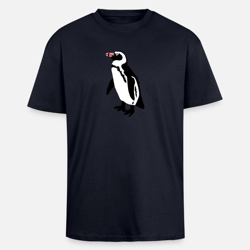 Pinguin - Oversized Heavyweight Unisex T-Shirt - French Navy