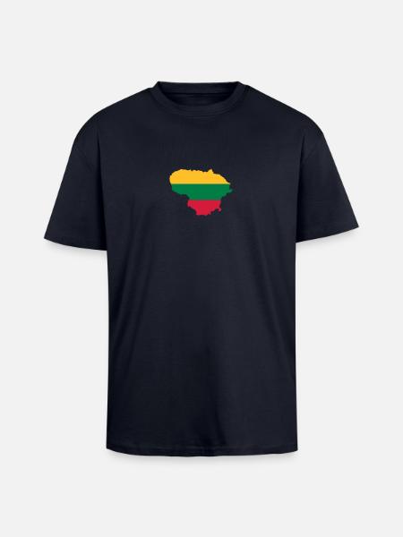 Lithuania - Unisex Oversized Heavyweight T-shirt - french navy