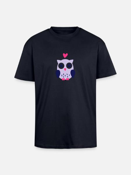 Eule - T-shirt unisexe oversize épais - bleu marine
