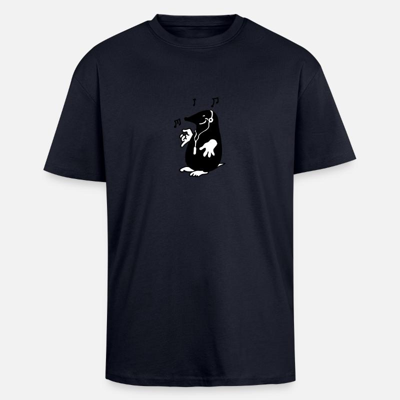 Maulwurf mit MP3-Man - Oversized Heavyweight Unisex T-Shirt - French Navy