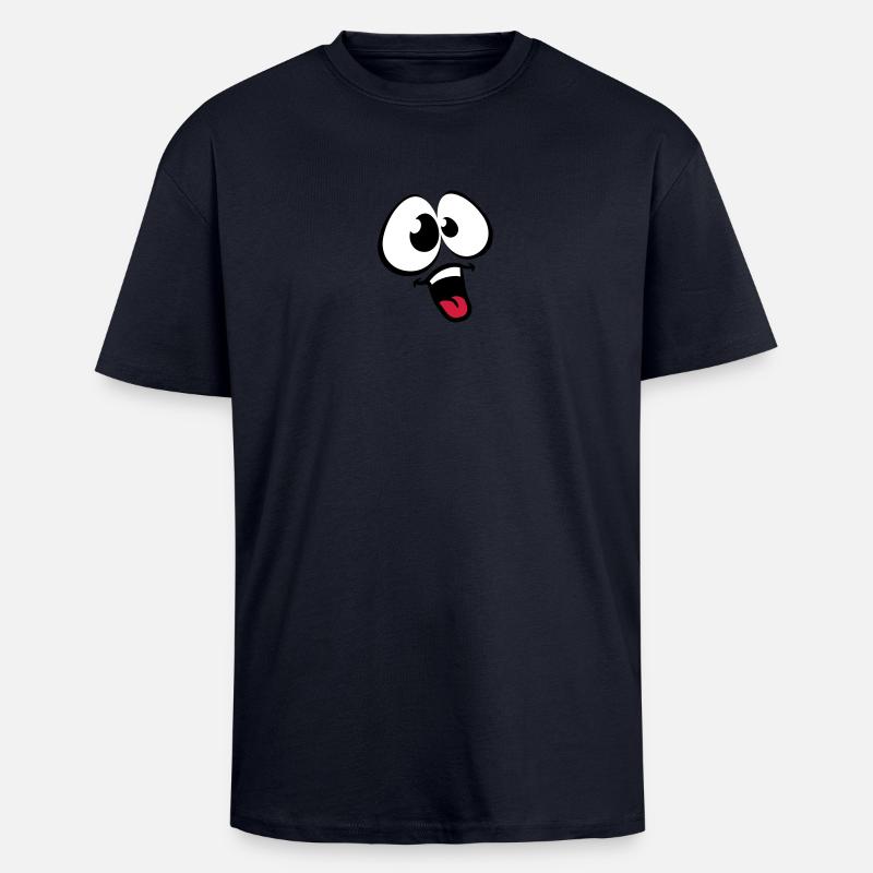Funny Comic Face - T-shirt unisexe oversize épais - bleu marine