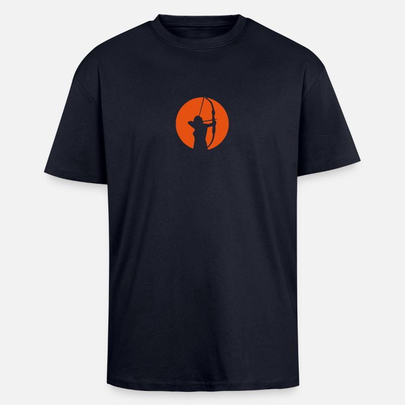 archery archery logo bogenschieben3 - Unisex Oversized Heavyweight T-shirt - french navy