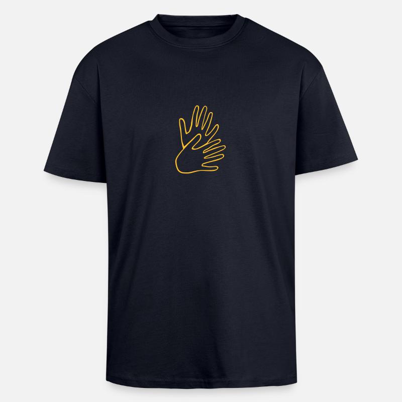 Sign Language - Unisex Oversized Heavyweight T-shirt - french navy