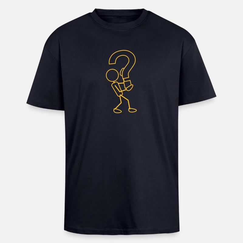 greyman_with_a_big_query_1c - Oversized Heavyweight Unisex T-Shirt - French Navy