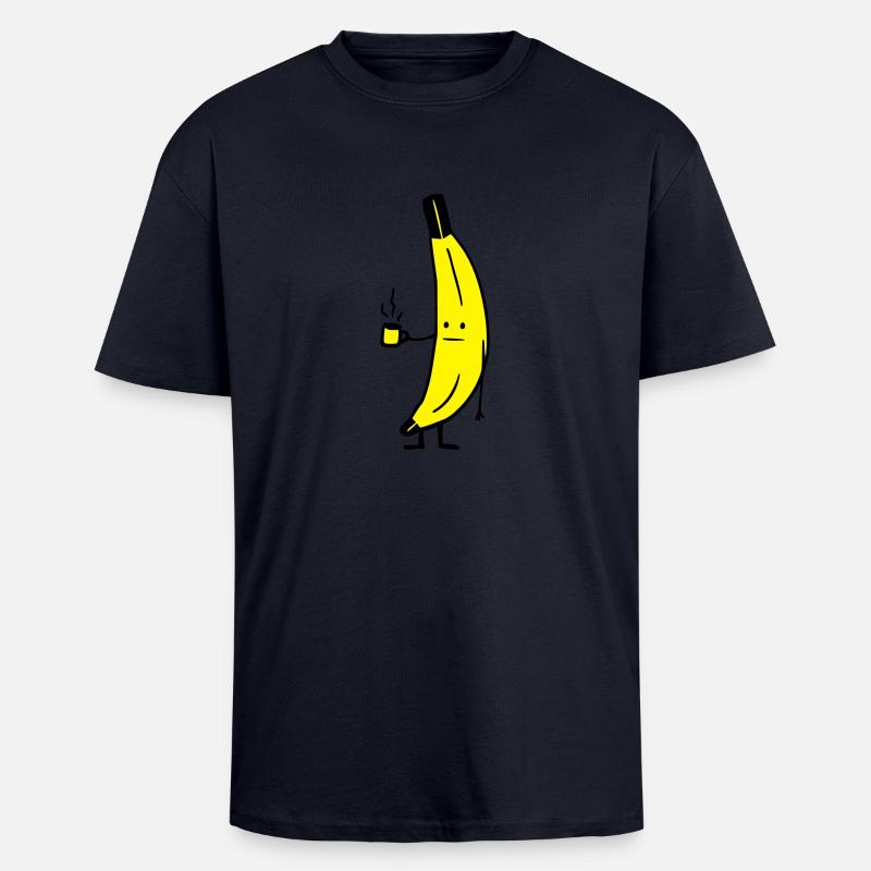 Kaffee Banane - Oversized Heavyweight Unisex T-Shirt - French Navy