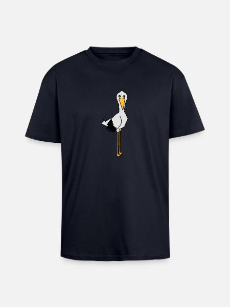 stork - T-shirt unisexe oversize épais - bleu marine