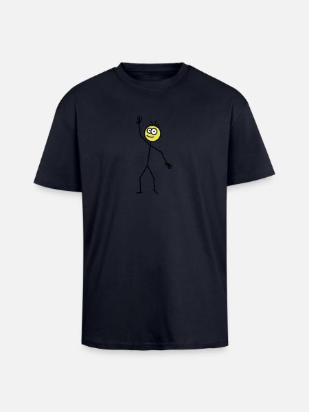 Happy Stick Figure - Unisex Oversized Heavyweight T-shirt - french navy