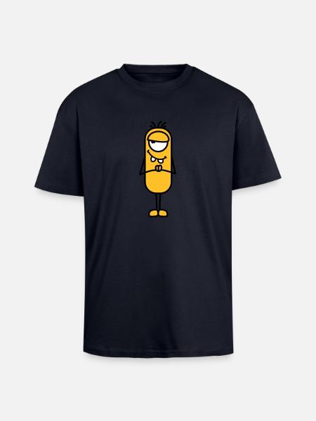 Monster - Oversized Heavyweight Unisex T-Shirt - French Navy