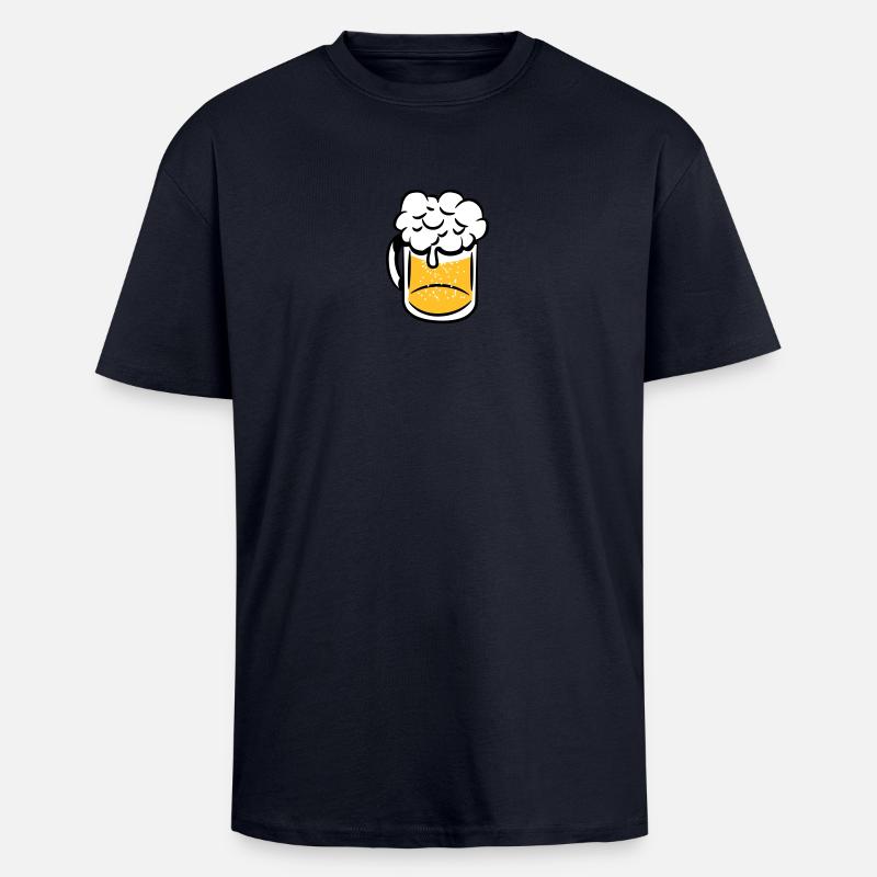 Beer drinking handle - Unisex Oversized Heavyweight T-shirt - french navy