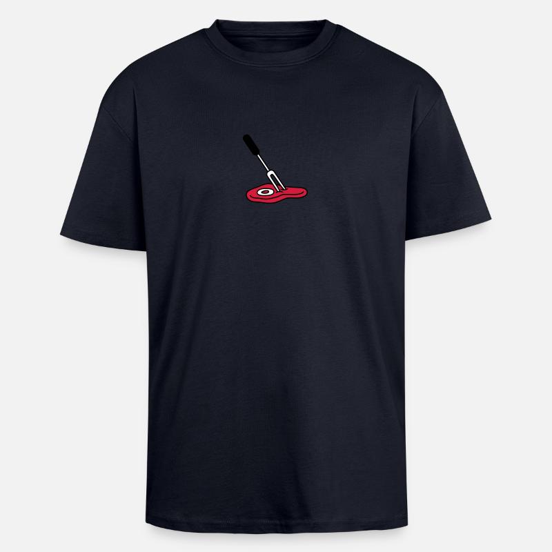 Barbecue Fork And Steak - T-shirt unisexe oversize épais - bleu marine