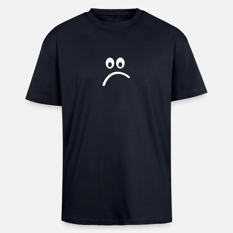 Smiley - Oversized Heavyweight Unisex T-Shirt - French Navy