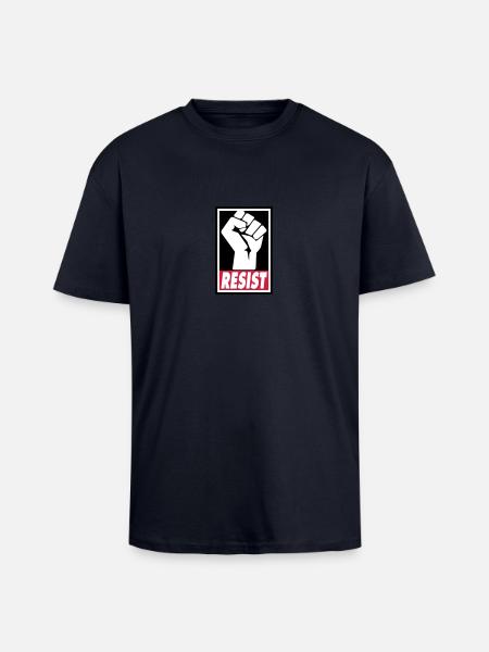 RESIST - Unisex Oversized Heavyweight T-shirt - french navy