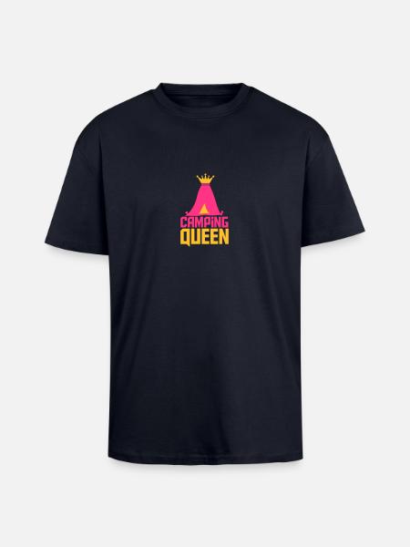 Camping Queen Queen tent Logo - Unisex Oversized Heavyweight T-shirt - french navy
