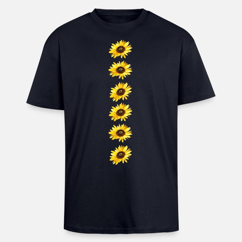 sunflowers row - Unisex Oversized Heavyweight T-shirt - french navy