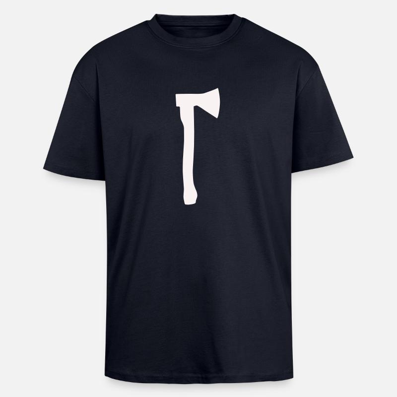 axt silhouette - Oversized Heavyweight Unisex T-Shirt - French Navy