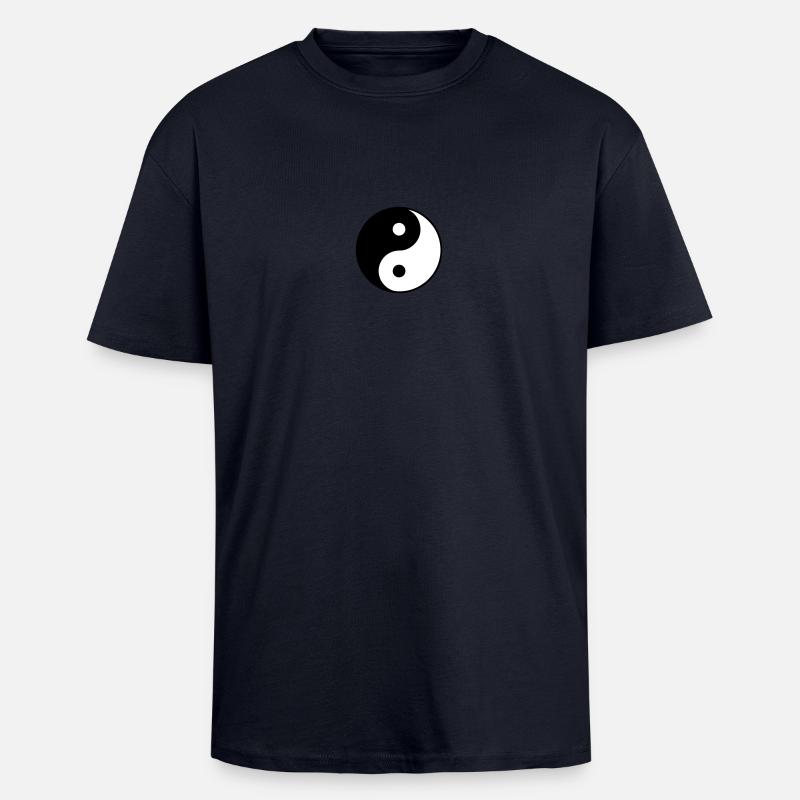 Yin Yang - Oversized Heavyweight Unisex T-Shirt - French Navy