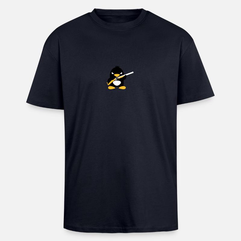 Shotgun Penguin - T-shirt unisexe oversize épais - bleu marine