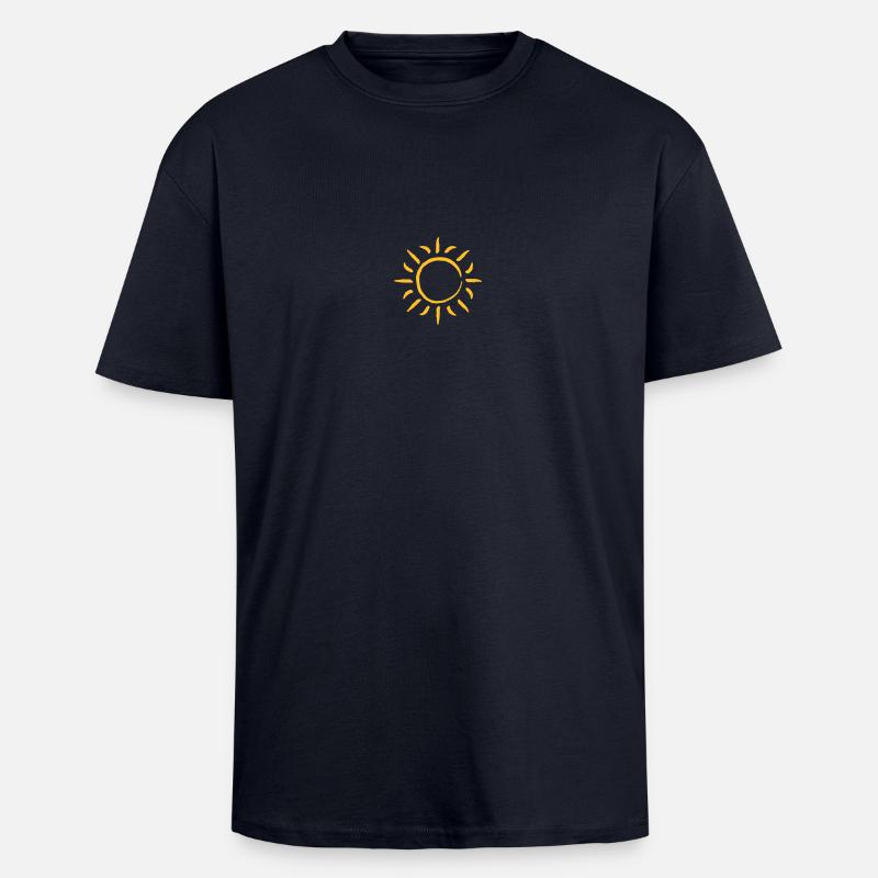 Schöne Gelbe Sonne - Oversized Heavyweight Unisex T-Shirt - French Navy
