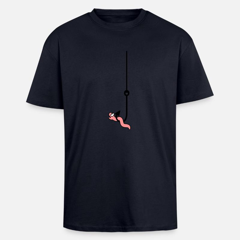 Worm On The Hook - Unisex Oversized Heavyweight T-shirt - french navy