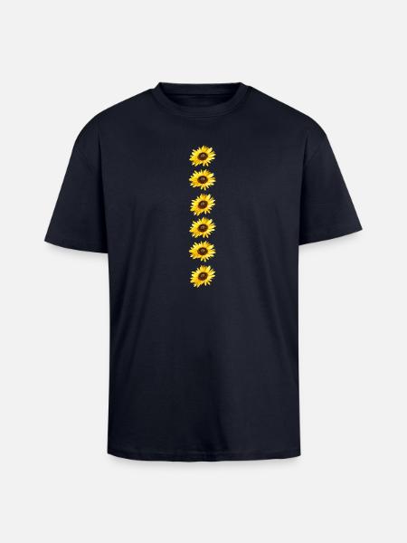 sunflowers row - Unisex Oversized Heavyweight T-shirt - french navy