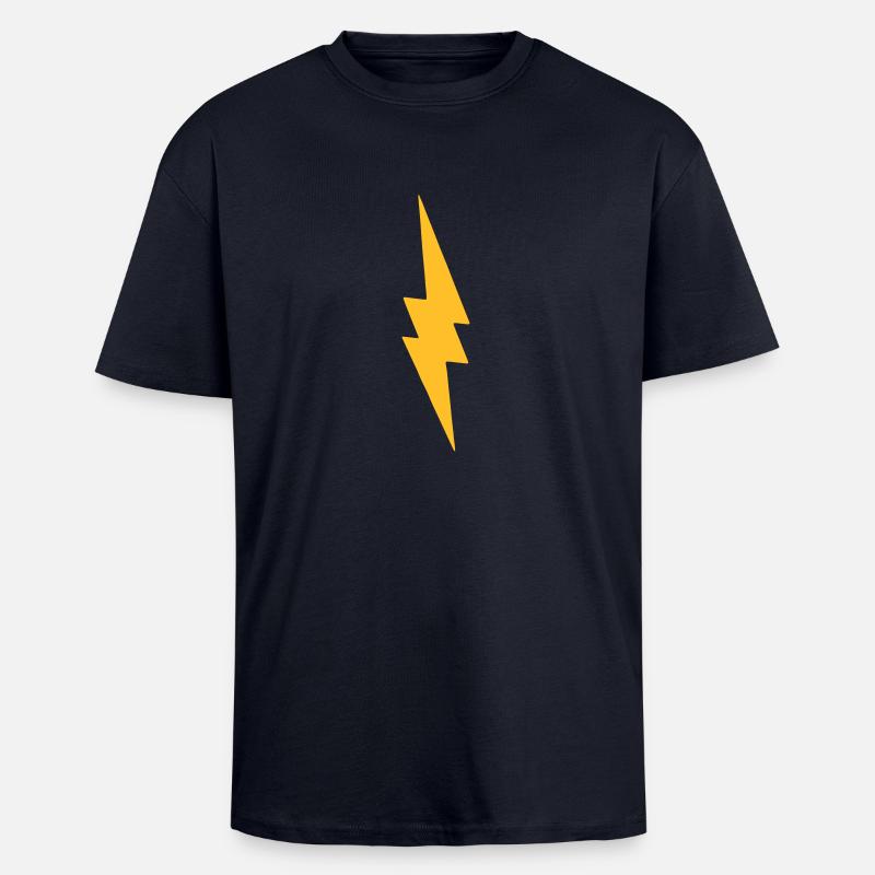 thunderbolt-logo - Oversized Heavyweight Unisex T-Shirt - French Navy