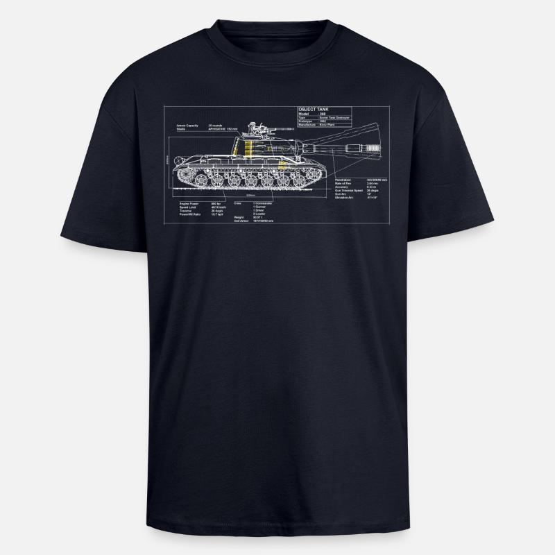 268 Objekt Bauplan - Oversized Heavyweight Unisex T-Shirt - French Navy