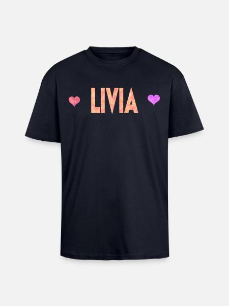 Livia - Unisex Oversized Heavyweight T-shirt - french navy