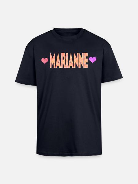 Marianne - T-shirt unisexe oversize épais - bleu marine