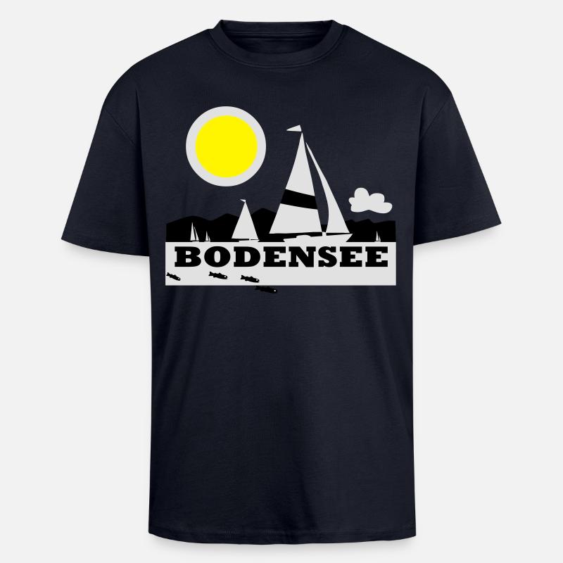 Bodensee Segeltraum - Oversized Heavyweight Unisex T-Shirt - French Navy