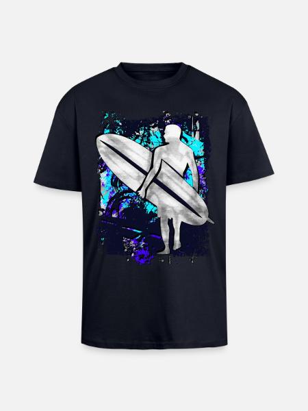 Surfer - surfing - surfboard - surfing - Unisex Oversized Heavyweight T-shirt - french navy