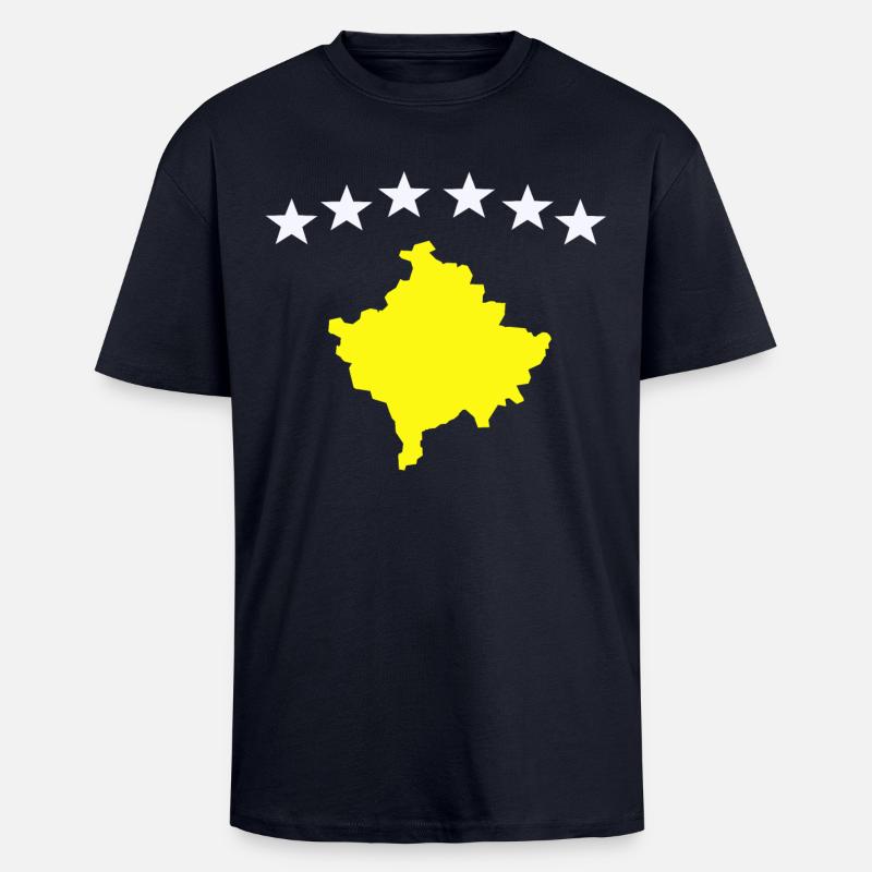 Drapeau du Kosovo - T-shirt unisexe oversize épais - bleu marine