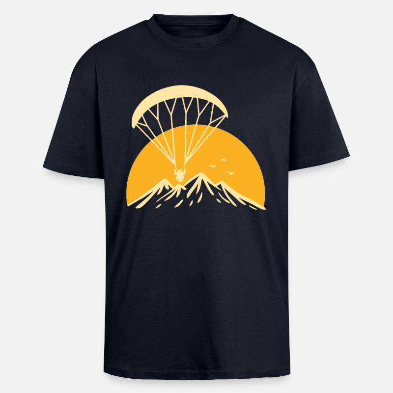Paramotoring Retro - Oversized Heavyweight Unisex T-Shirt - French Navy