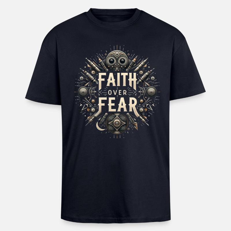 Glaube über Angst Steampunk - Oversized Heavyweight Unisex T-Shirt - French Navy