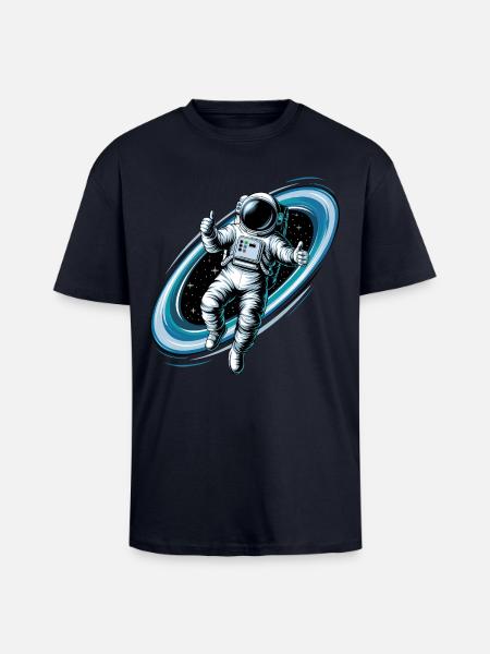 Kul astronaut i verdensrommet med tommelen opp - Unisex oversized t-skjorte i kraftig kvalitet - navy