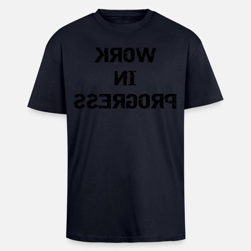 WORK IN PROGRESS - mirrored - Unisex Oversized Heavyweight T-shirt - french navy
