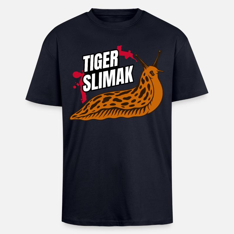 Tiger Ślimak – L’animal le plus coriace de Pologne - T-shirt unisexe oversize épais - bleu marine