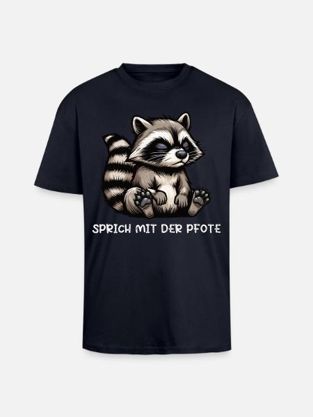 Talk to the paw Raccoon Raccoon Raccoon - Unisex Oversized Heavyweight T-shirt - french navy