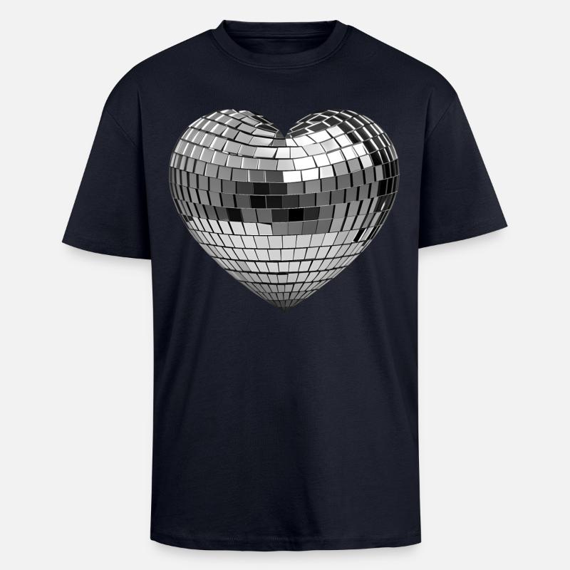 DISCOKUGEL LIEBE #1 – Frieden & Liebe - Oversized Heavyweight Unisex T-Shirt - French Navy